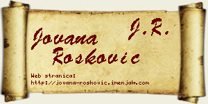Jovana Rošković vizit kartica